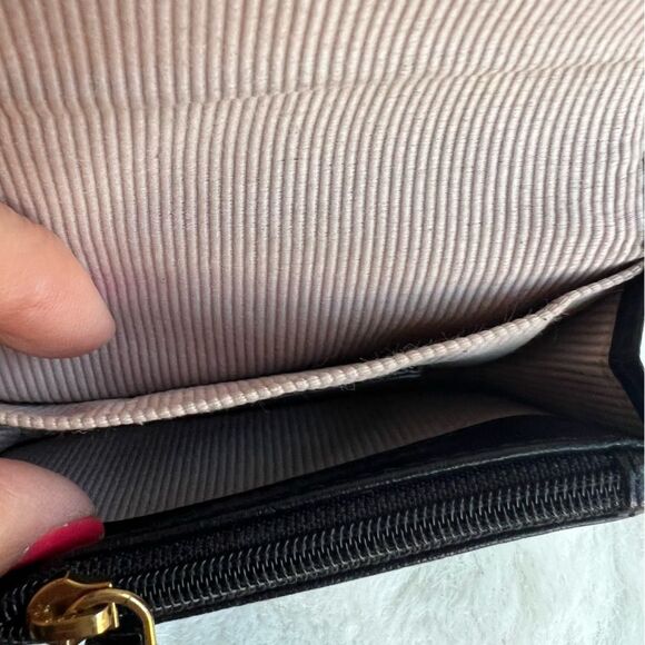 MARGOT NY Black Fold-over Leather Wallet - Picture 7 of 10